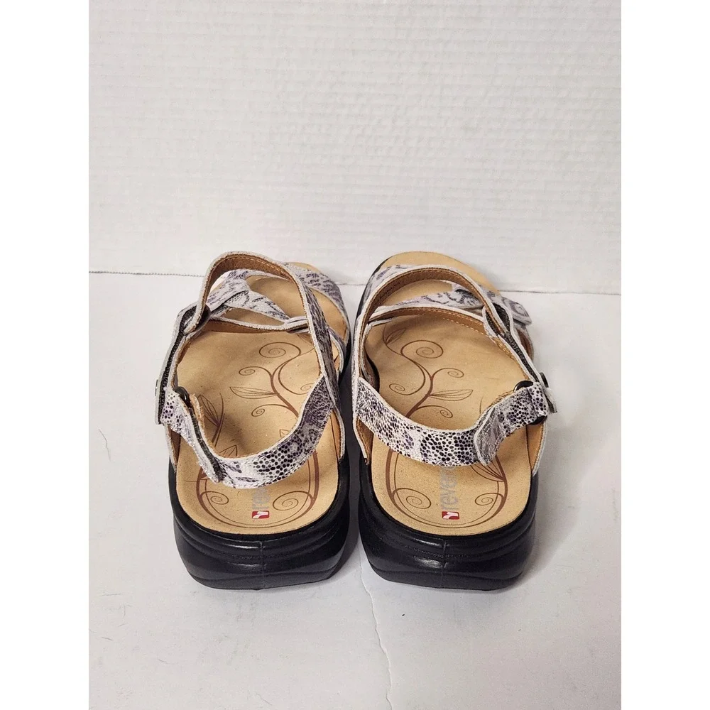 Revere Miami Silver Safari Leather Comfort Strappy Sandals Womens 10M EUR 41